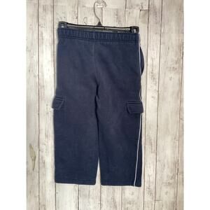 Nike Sweatpants Boys 4 Blue Cargo Trousers Drawstring Fleece Streetwear Casual